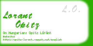 lorant opitz business card